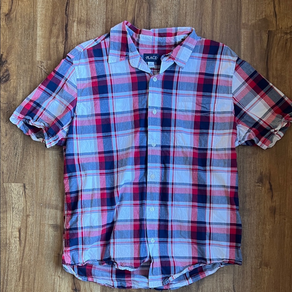 Place Men's Plaid Shirt in Red and Blue